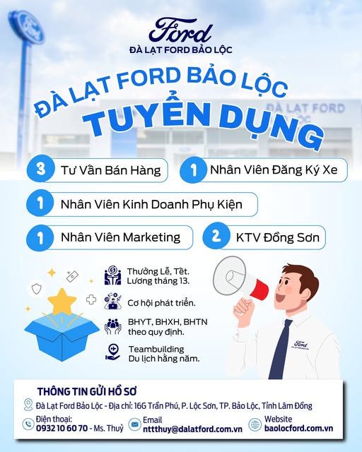 476779103 1449003549653862 5492681790434063582 n ĐÀ LẠT FORD BẢO LỘC TUYỂN DỤNG