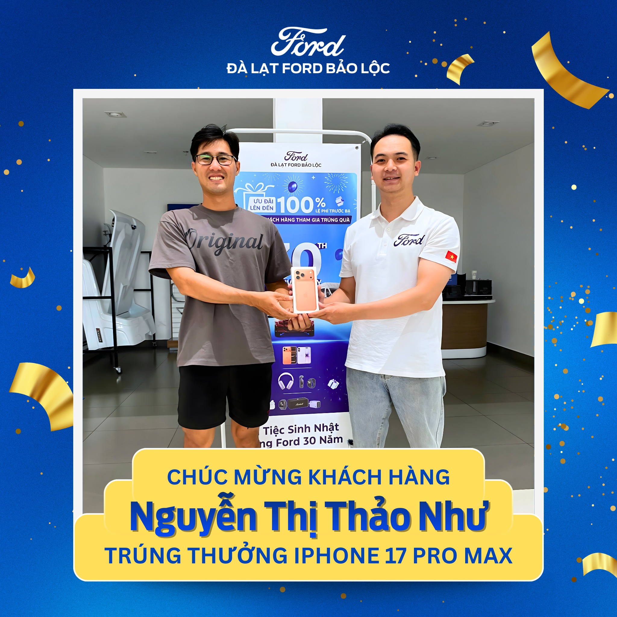 591402139 122150110538908213 9153725150866347596 n CHÚC MỪNG KHÁCH HÀNG TRÚNG QUÀ TẶNG KHI MUA XE TẠI FORD BẢO LỘC