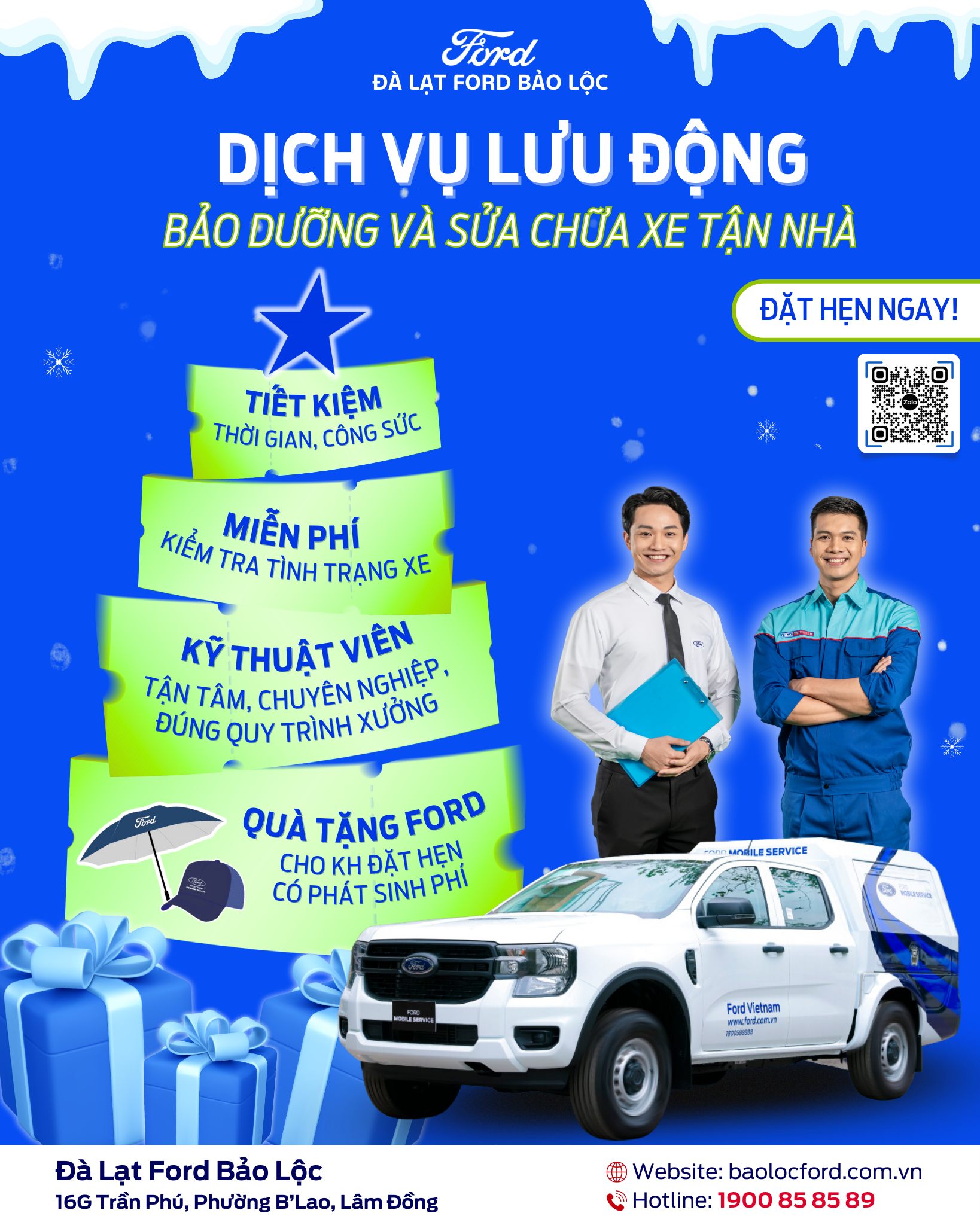 601961230 122154883706908213 1031644936207845930 n Dịch vụ lưu động Bảo dưỡng và sửa chữa xe tại nhà cùng Ford Bảo Lộc