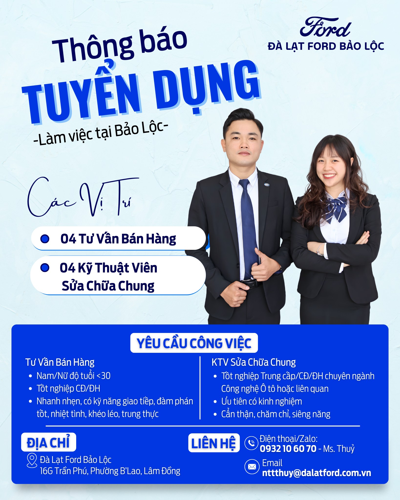 616795823 122159866466908213 4701595923349569138 n Ford Bảo Lộc Tuyển Dụng Nhiều Vị Trí Hấp Dẫn