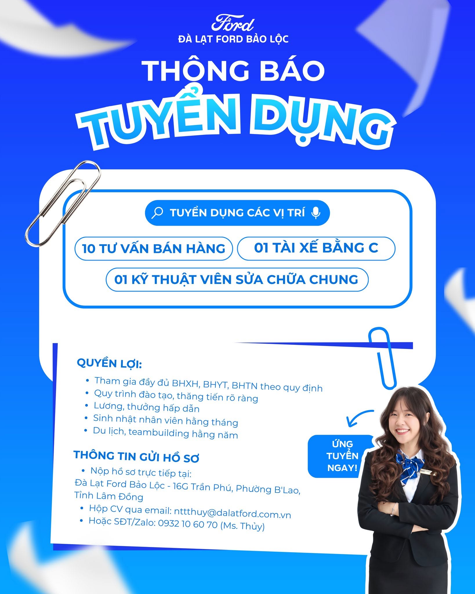 769051415 122191757570908213 1504413381231989966 n Ford Bảo Lộc tuyển dụng tháng 8/2026